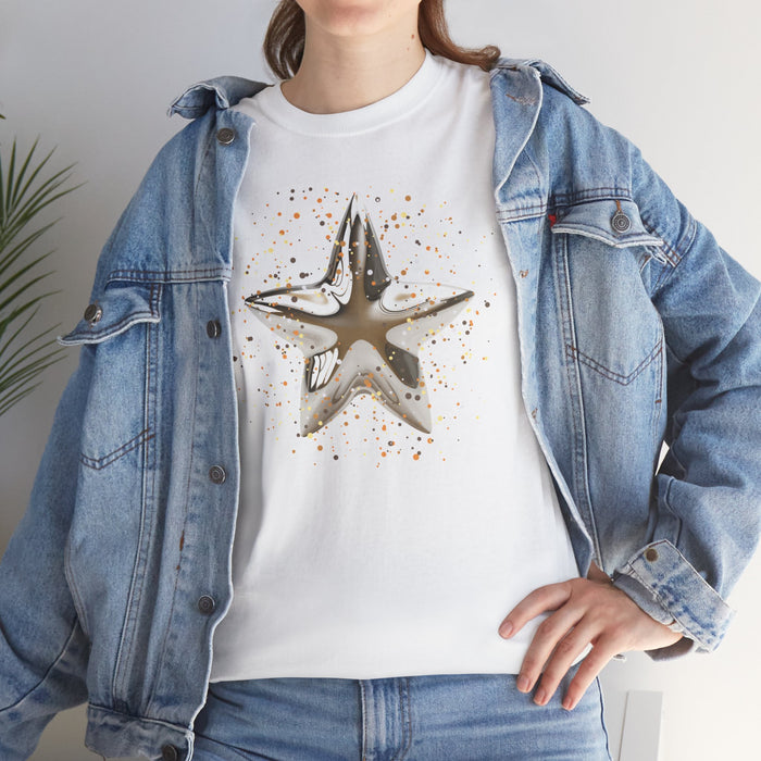 Christmas Star image Unisex Heavy Cotton Tee.
