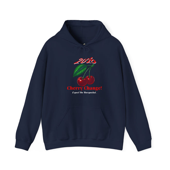 '2025 Cherry Change? Expect The Unexpected...' Unisex Heavy Blend™ Hooded Sweatshirt.