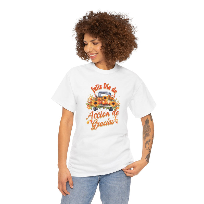'Feliz Dia de Accion de Gracias' Unisex Heavy Cotton Tee.