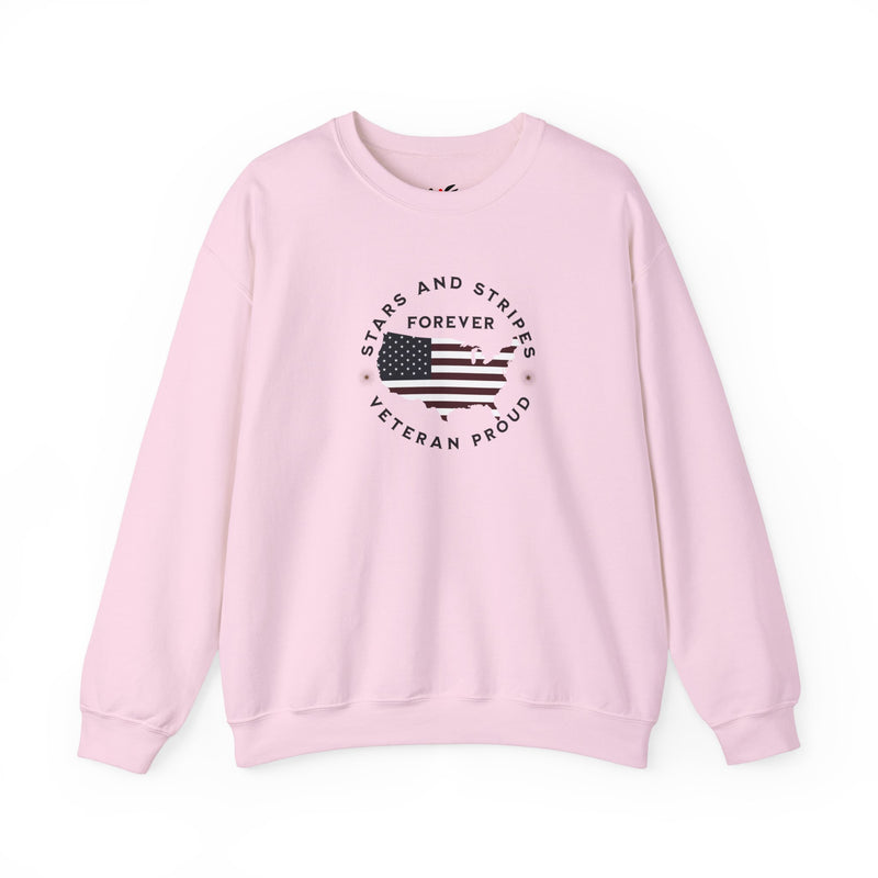 'Stars and Stripes Forever -Veteran Proud-'  Unisex Heavy Blend™ Crewneck Sweatshirt.