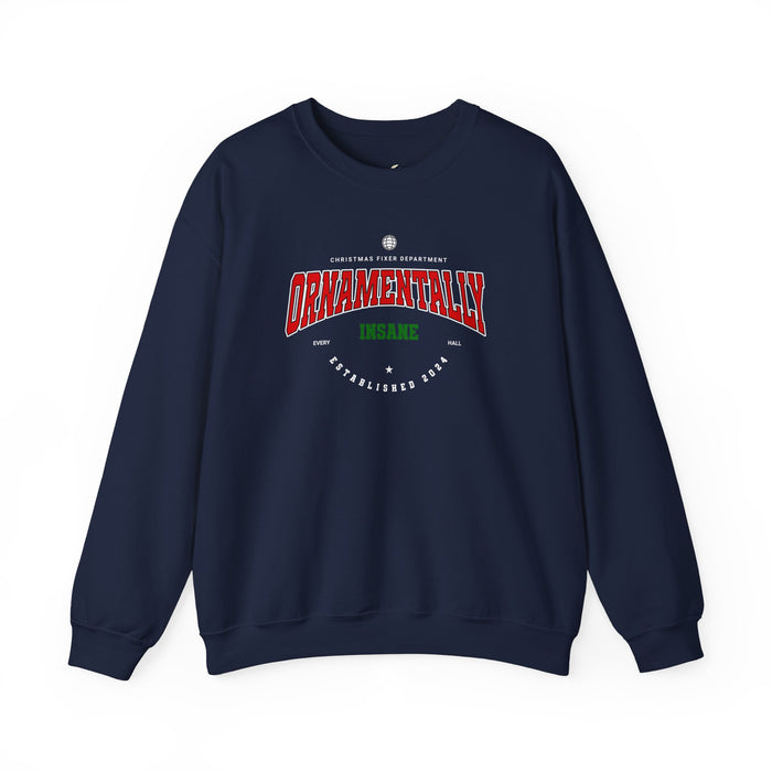 'Ornamentally Insane - Established 2024-' Unisex Heavy Blend™ Crewneck Sweatshirt.
