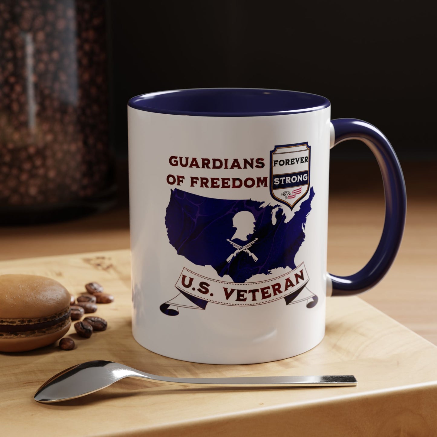 'Guardians Of Freedom, U.S. Veteran -Forever Strong-' Accent Coffee Mug, 11oz.