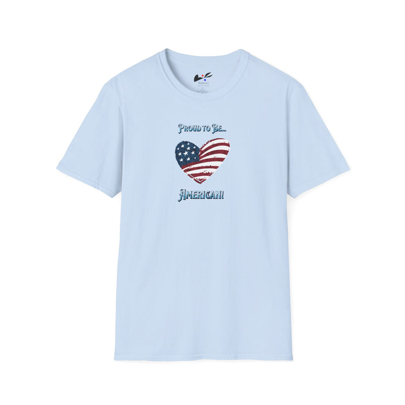 'Proud To Be...American!' Unisex Softstyle T-Shirt.