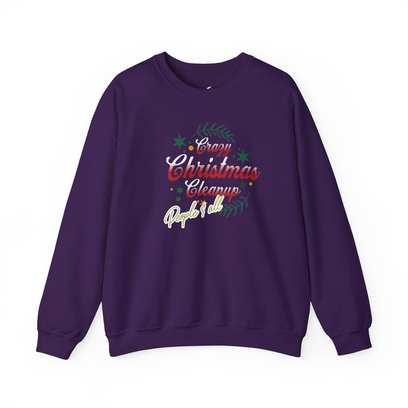 'Crazy Christmas Cleanup- People & All' Unisex Heavy Blend™ Crewneck Sweatshirt.