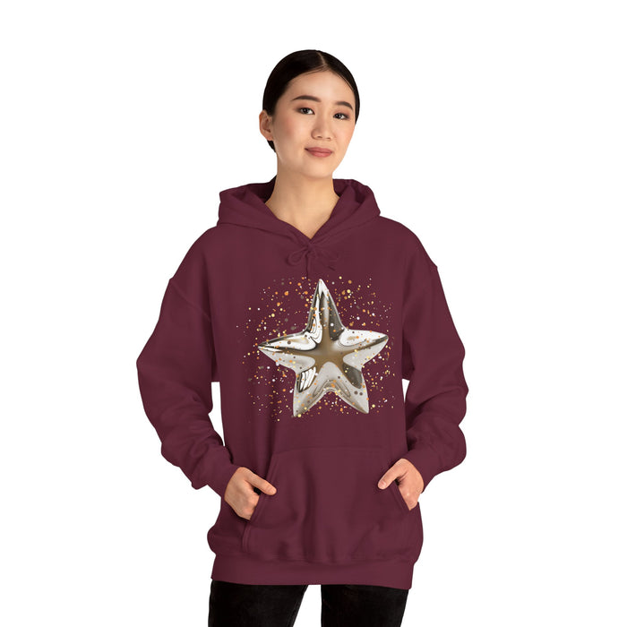 'Christmas Star image-Unisex Heavy Blend™ Hooded Sweatshirt.