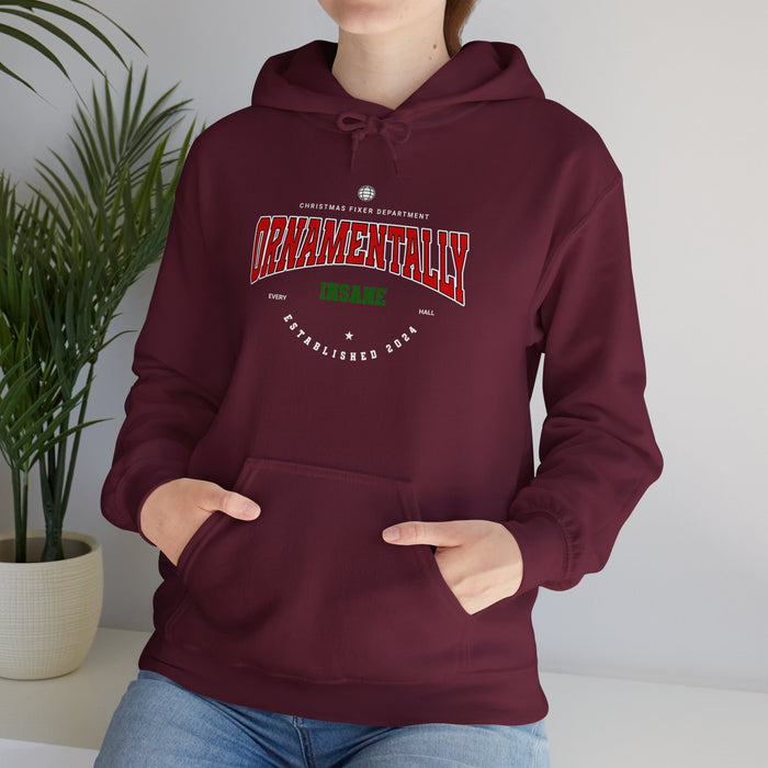 'Ornamentally Insane-Established 2024-' Unisex Heavy Blend™ Hooded Sweatshirt.
