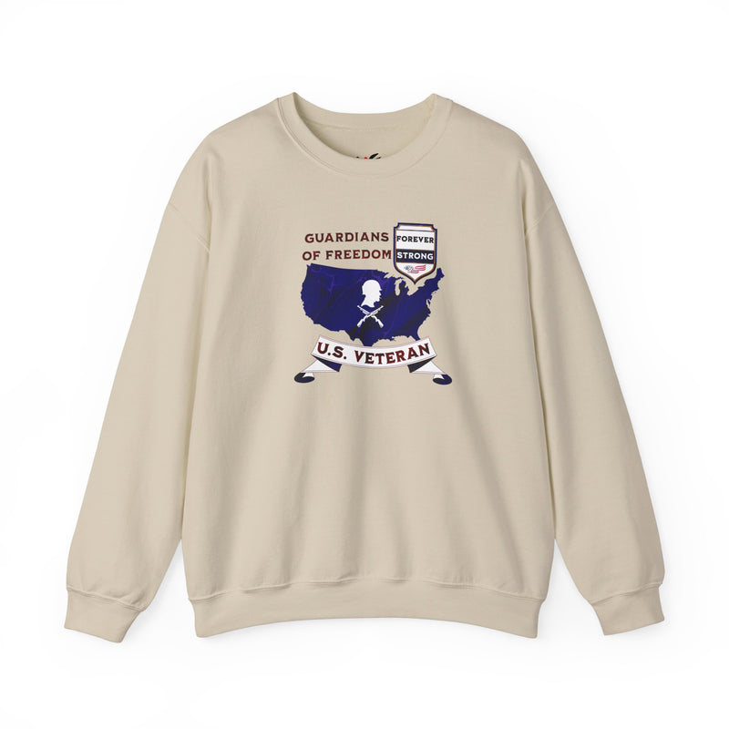 'Guardian Of Freedom, U.S. Veteran -Forever Strong-'. Unisex Heavy Blend™ Crewneck Sweatshirt.