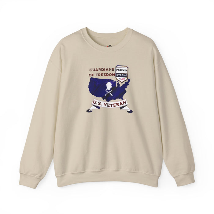 'Guardian Of Freedom, U.S. Veteran -Forever Strong-'. Unisex Heavy Blend™ Crewneck Sweatshirt.
