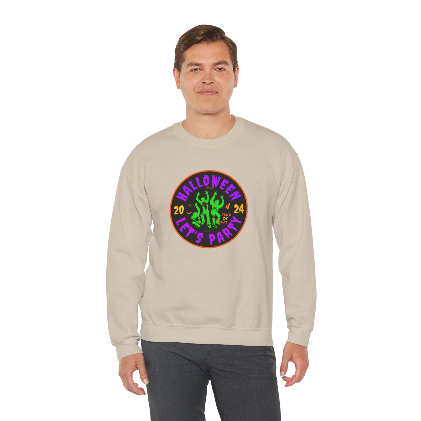 'Halloween 2024-Let's Party' Unisex Heavy Blend™ Crewneck Sweatshirt.