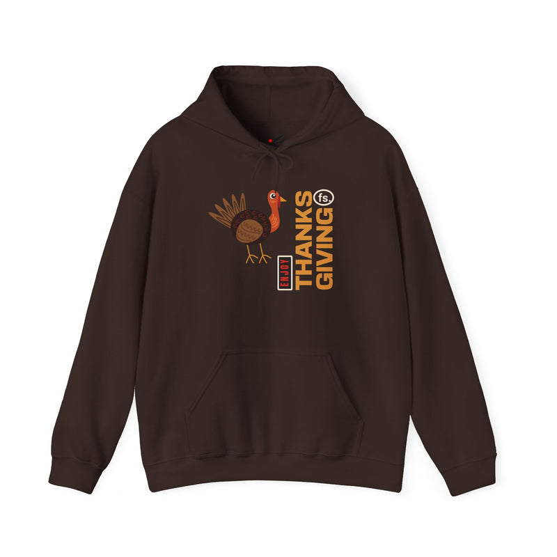 'Enjoy Thanks Giving fs.' Unisex Heavy Blend™ Hooded Sweatshirt.