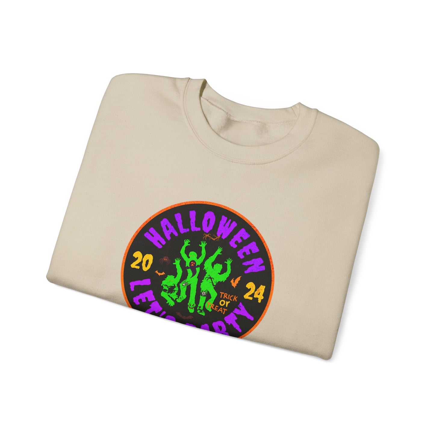 'Halloween 2024-Let's Party' Unisex Heavy Blend™ Crewneck Sweatshirt.