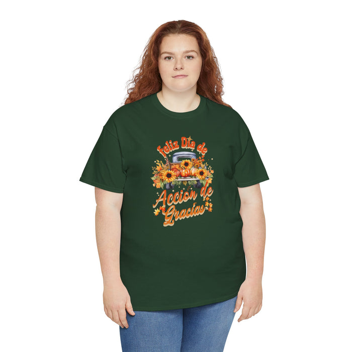 'Feliz Dia de Accion de Gracias' Unisex Heavy Cotton Tee.