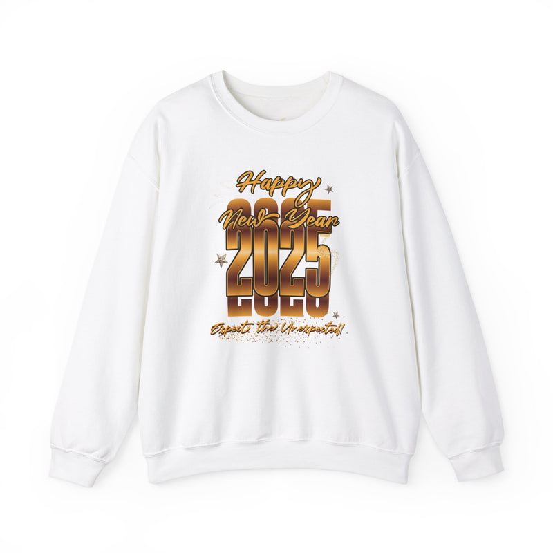 'Happy New Year's 2025, Expect the Unexpected' Sweatshirts Unisex Heavy Blend™ Crewneck Sweatshirt.