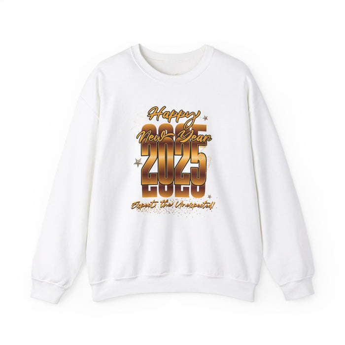 'Happy New Year's 2025, Expect the Unexpected' Sweatshirts Unisex Heavy Blend™ Crewneck Sweatshirt.