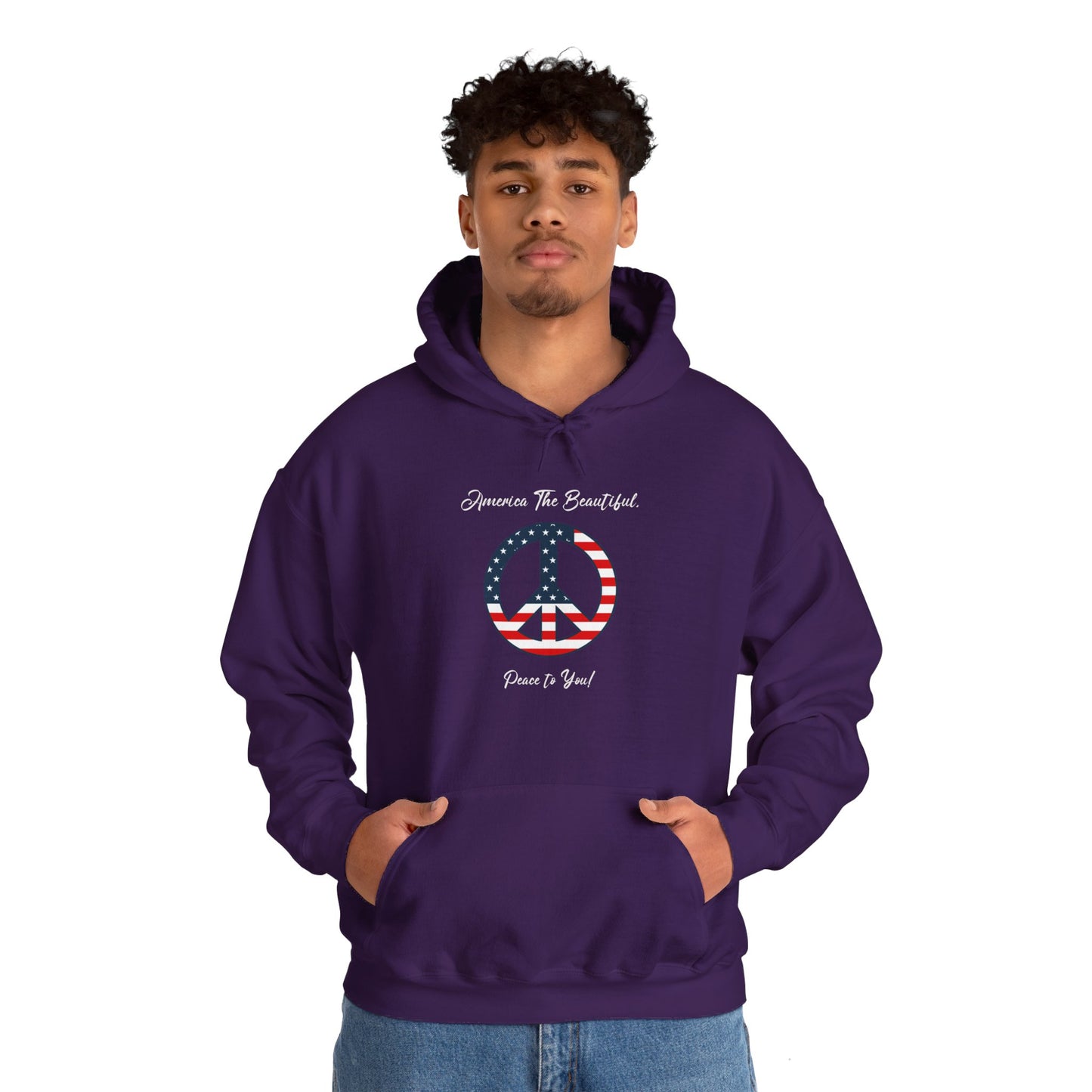 'America The Beautiful...Peace To You!' Unisex Heavy Blend™ Hooded Sweatshirt.