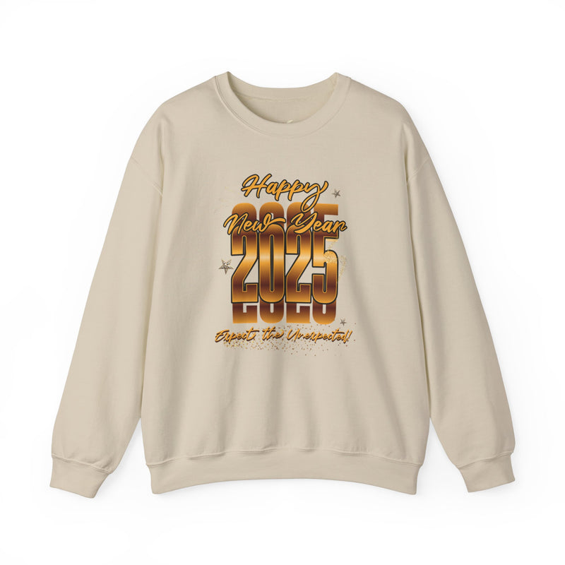 'Happy New Year's 2025, Expect the Unexpected' Sweatshirts Unisex Heavy Blend™ Crewneck Sweatshirt.