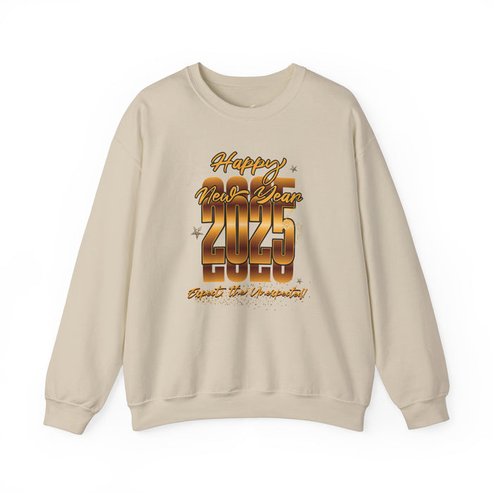 'Happy New Year's 2025, Expect the Unexpected' Sweatshirts Unisex Heavy Blend™ Crewneck Sweatshirt.
