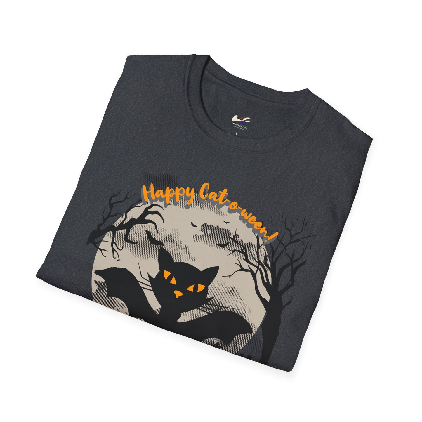 'Happy Cat-o-ween! Let's get Candy! Unisex Softstyle T-Shirt