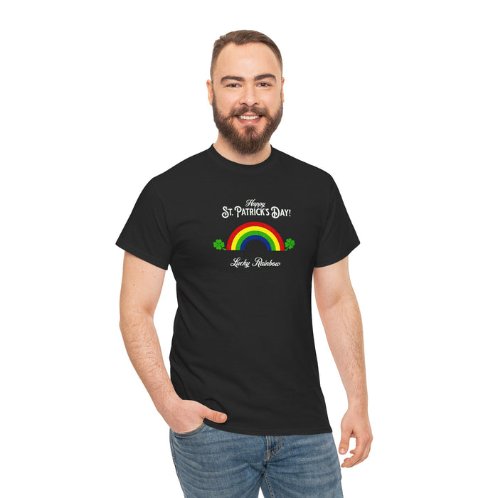 'Happy St. Patrick's Day...Lucky Rainbow' Unisex Cotton Tee.