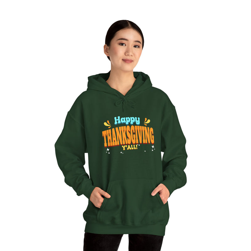 'Happy Thanksgiving Y'all' Unisex Heavy Blend™ Hooded Sweatshirt.