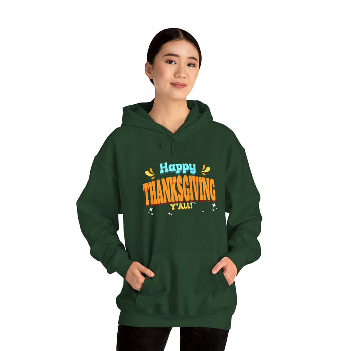 'Happy Thanksgiving Y'all' Unisex Heavy Blend™ Hooded Sweatshirt.