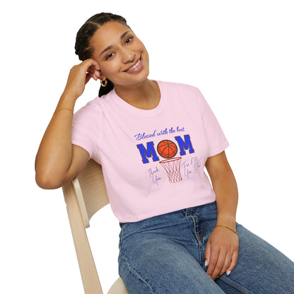 'Blessed with The Best Mom, Thank You For All You Do! Unisex Softstyle T-Shirt.