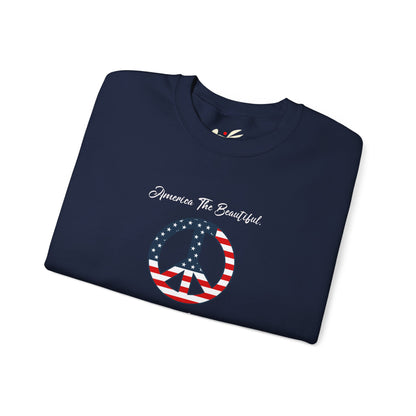 'America The Beautiful...Peace To You!' Unisex Heavy Blend™ Crewneck Sweatshirt.