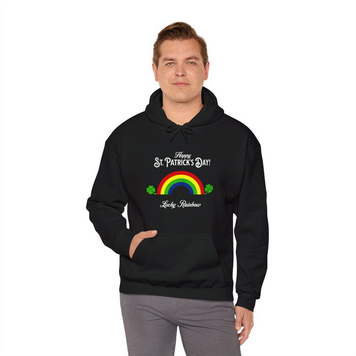 'Happy St. Patrick's Day!...Lucky Rainbow!' Unisex Heavy Blend™ Hooded Sweatshirt.