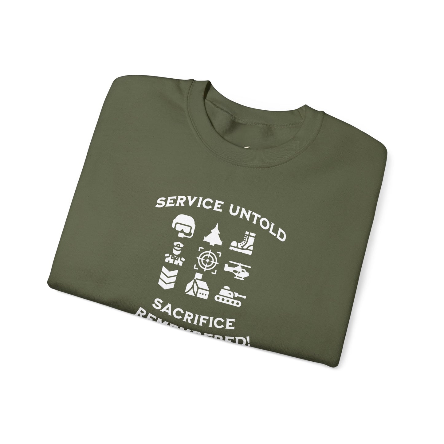 'Service Untold, Sacrifice Remembered! -U.S. Veteran.-'  Unisex Heavy Blend™ Crewneck Sweatshirt.