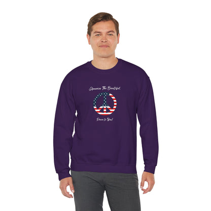 'America The Beautiful...Peace To You!' Unisex Heavy Blend™ Crewneck Sweatshirt.