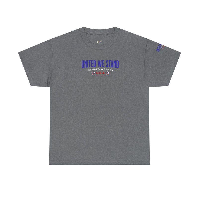 'United We Stand, Divided We Fall -U.S.A.-' Unisex Heavy Cotton Tee.