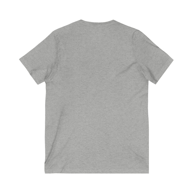 Gather and Give Thanks with Friends and Family' Unisex Jersey Short Sleeve V-Neck Tee.