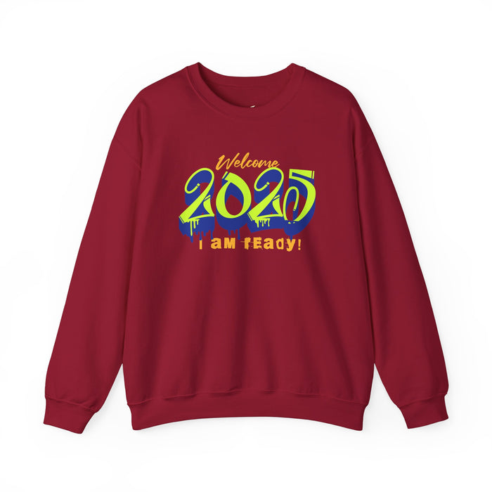 'Welcome 2025. I Am Ready' Unisex Heavy Blend™ Crewneck Sweatshirt.