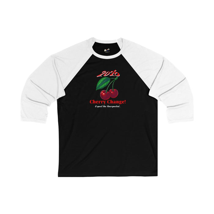 '2025 Cherry Change! Expect The Unexpected...' Unisex 3\4 Sleeve Baseball Tee.