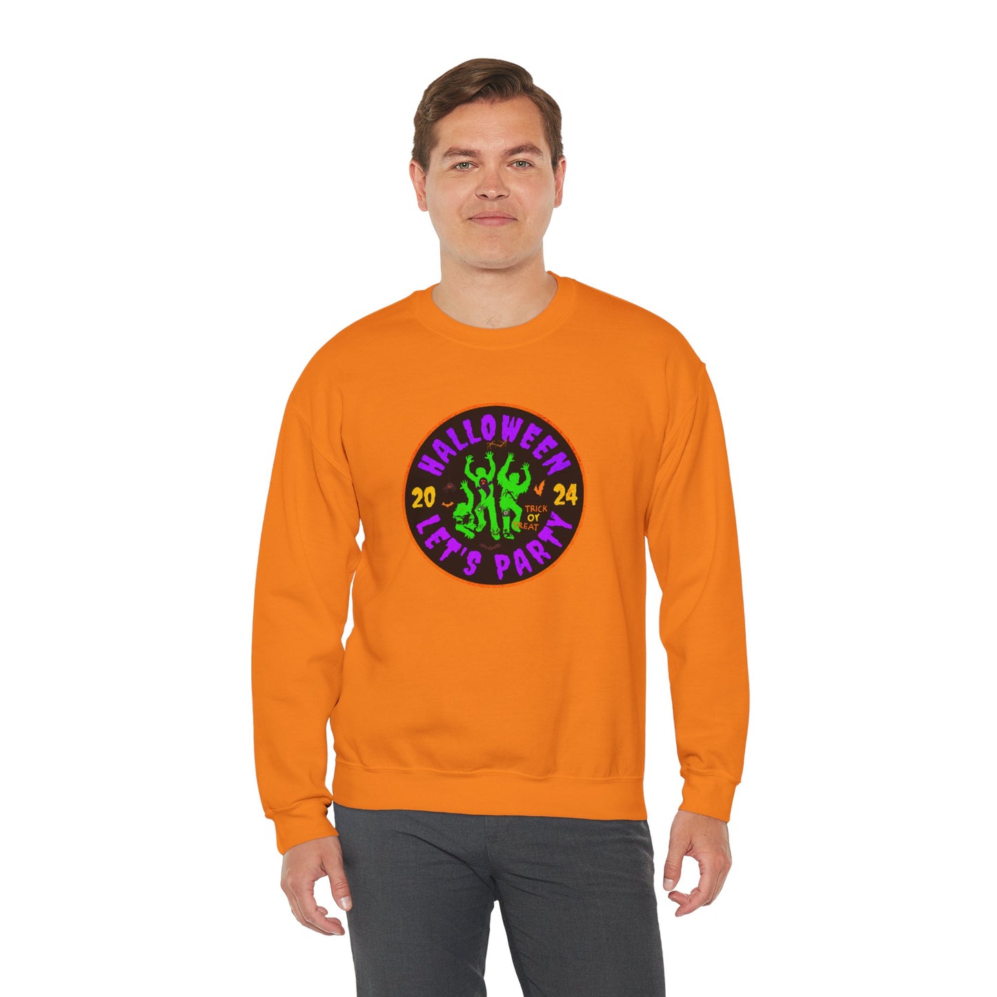 'Halloween 2024-Let's Party' Unisex Heavy Blend™ Crewneck Sweatshirt.