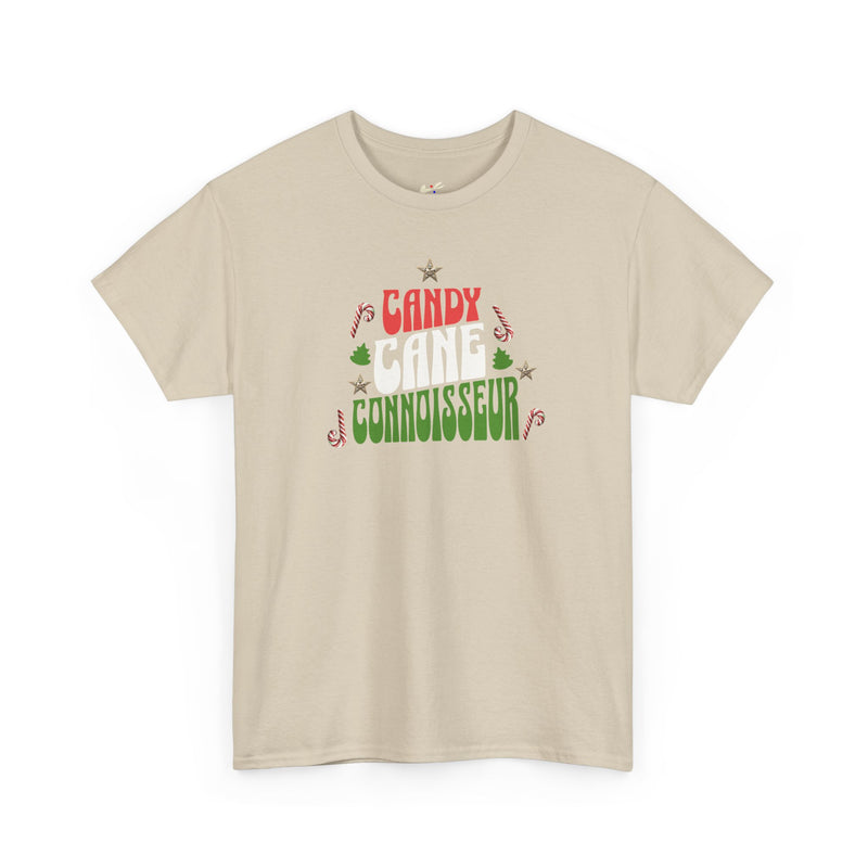 'Candy Cane Connoisseur' Unisex Heavy Cotton Tee.