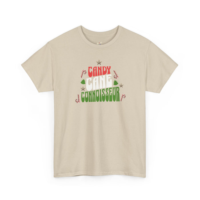 'Candy Cane Connoisseur' Unisex Heavy Cotton Tee.