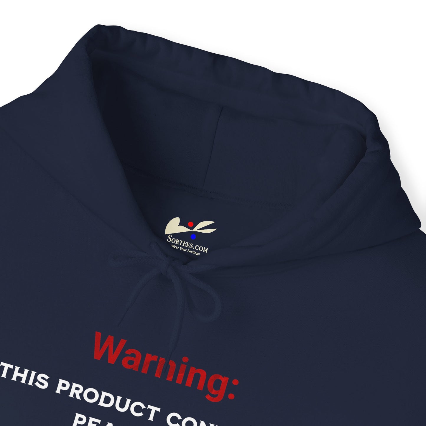 'Warning: This product contains peanuts...' Unisex Heavy Blend™ Hooded Sweatshirt.