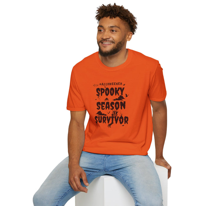 "Spooky Season Survivor' Unisex Softstyle T-Shirt.