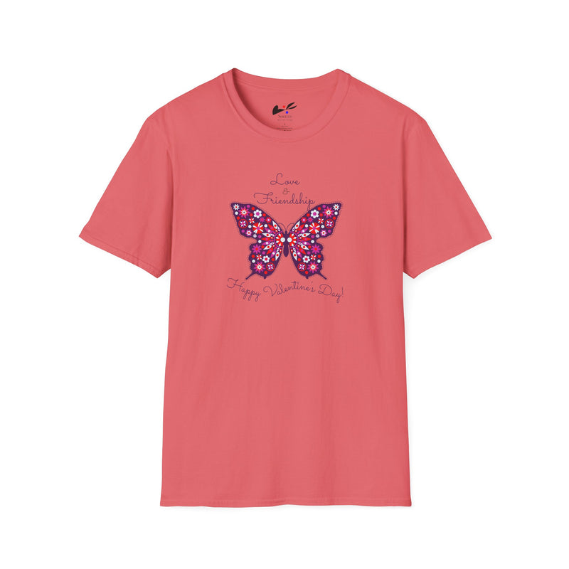 'Love & Friendship - Happy Valentine's Day!' Unisex Softstyle T-Shirt.
