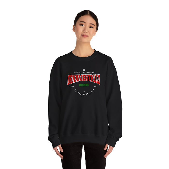 'Ornamentally Insane - Established 2024-' Unisex Heavy Blend™ Crewneck Sweatshirt.