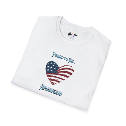 'Proud To Be...American!' Unisex Softstyle T-Shirt.