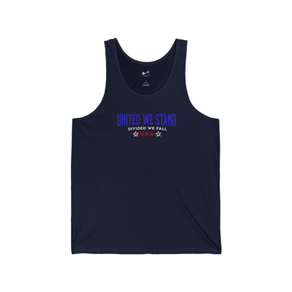 'United We Stand, Divide We Fall -U.S.A.-' Unisex Jersey Tank.