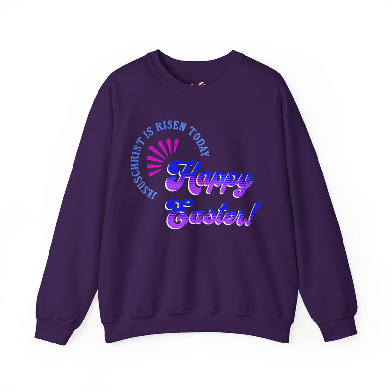 'JesusChrist is risen today...Happy Easter!' Crewneck Sweatshirt - Unisex Heavy Blend with Inspirational Design