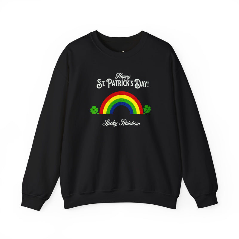 'Happy St. Patrick Day! Lucky Rainbow! Unisex Heavy Blend™ Crewneck Sweatshirt.