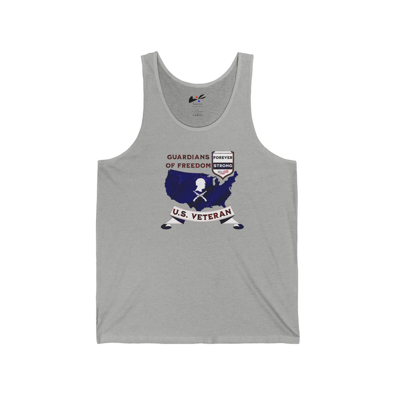 'Guardians Of Freedom, U.S. Veteran -Forever Strong-' Unisex Jersey Tank.