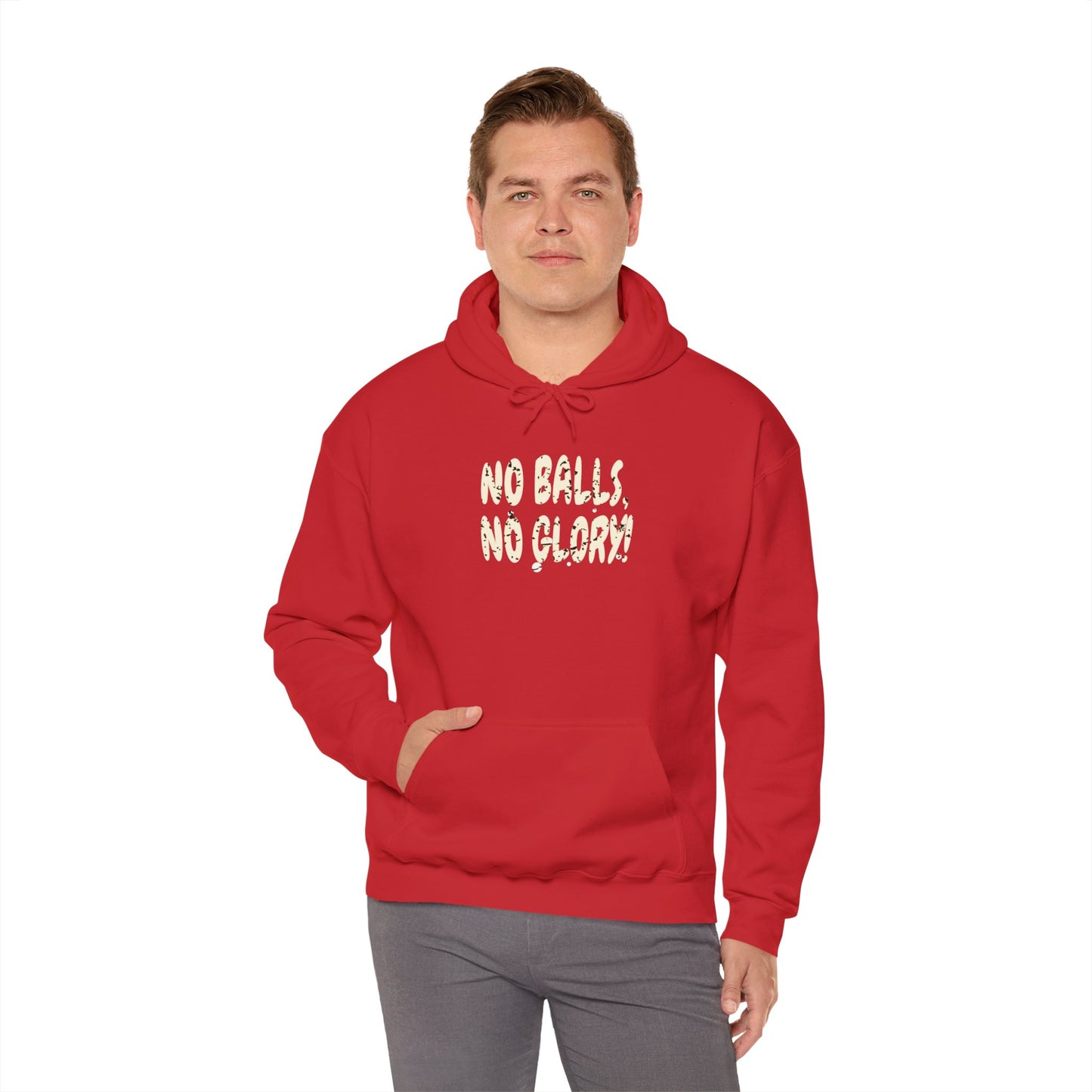 'No Balls, No Glory!' Unisex Heavy Blend™ Hooded Sweatshirt.