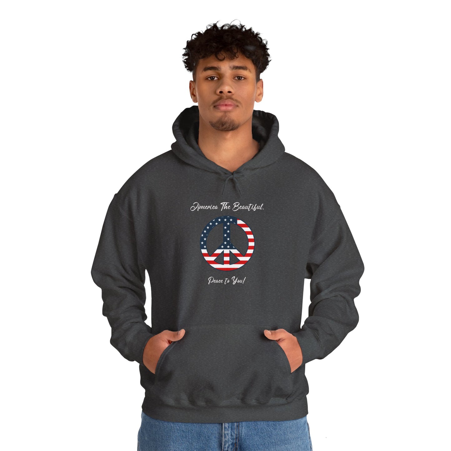 'America The Beautiful...Peace To You!' Unisex Heavy Blend™ Hooded Sweatshirt.