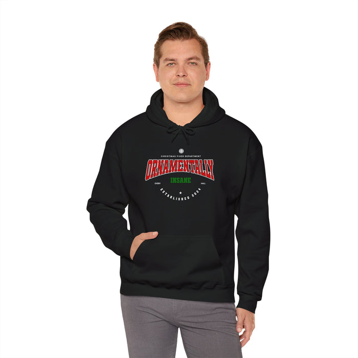 'Ornamentally Insane-Established 2024-' Unisex Heavy Blend™ Hooded Sweatshirt.