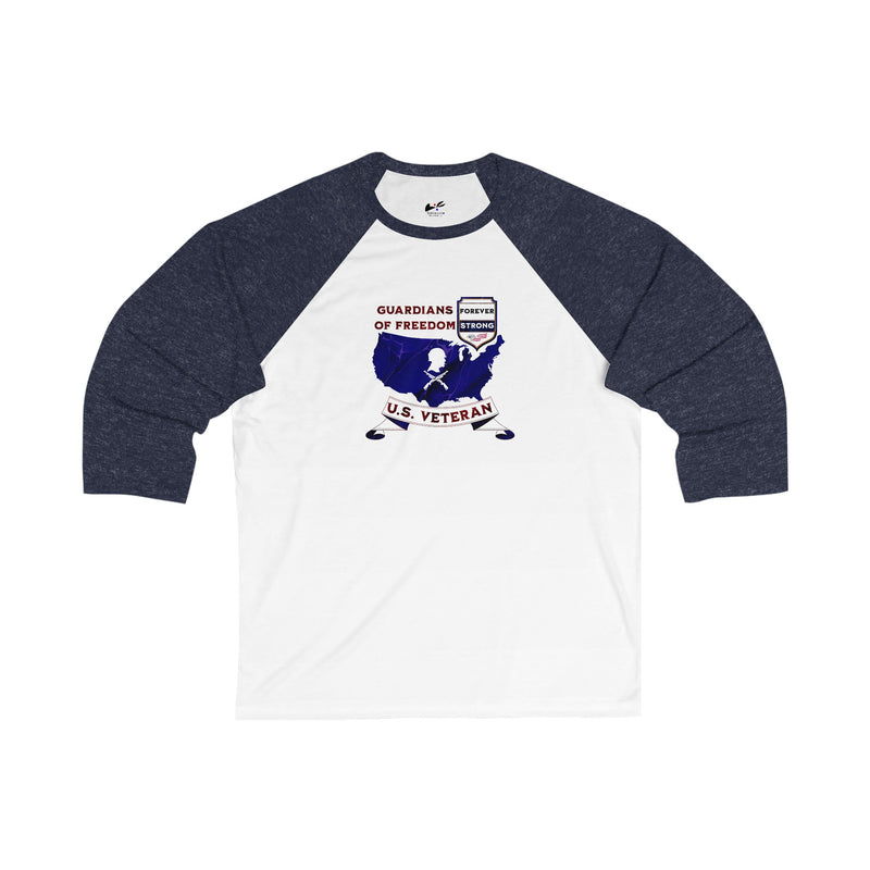 'Guardian Of Freedom, U.S. Veteran -Forever Strong-'Unisex 3\4 Sleeve Baseball Tee.